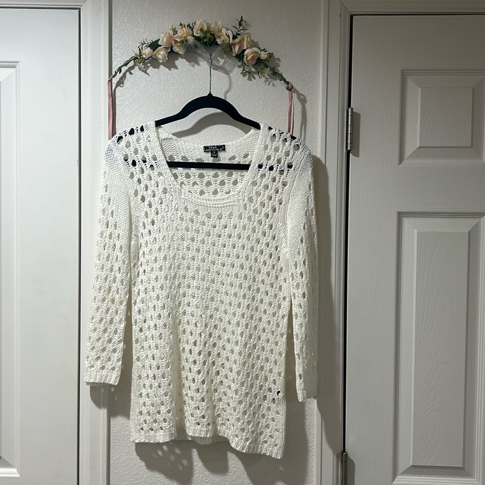33. Lisa International Open Stitch Sweater